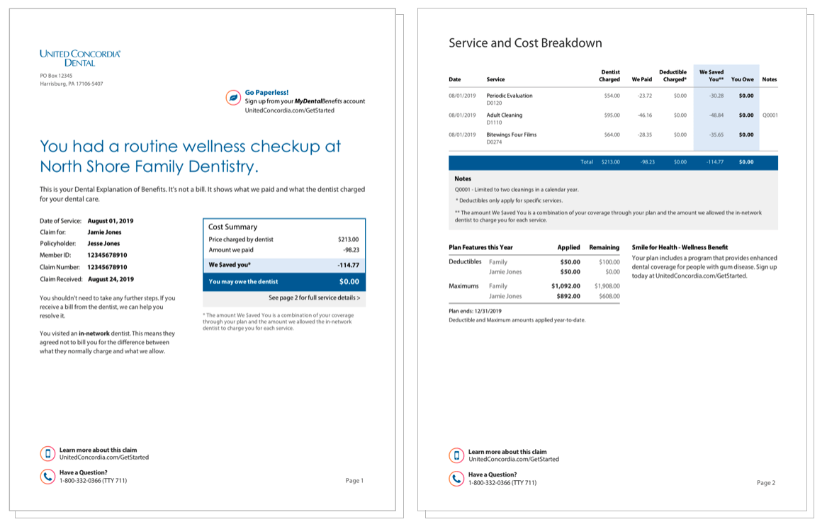 example eob design
