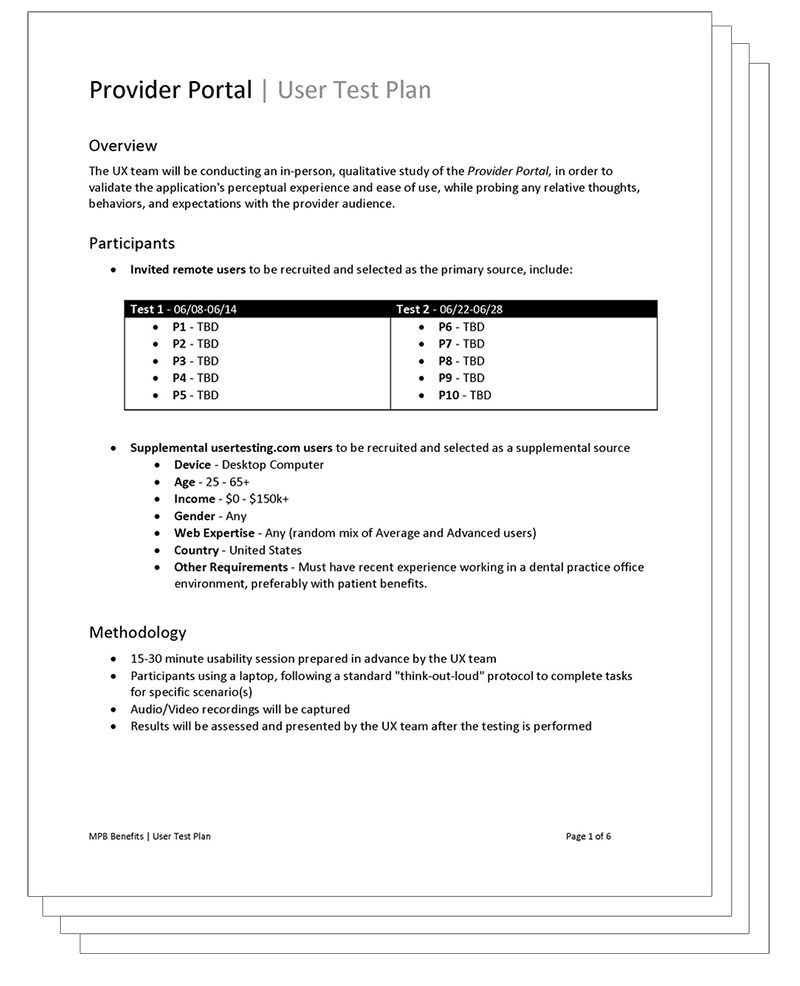 test plan
